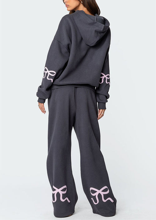 Christmas Sale 50% OFF - Women's Bow Detail Hoodie Sweat Set