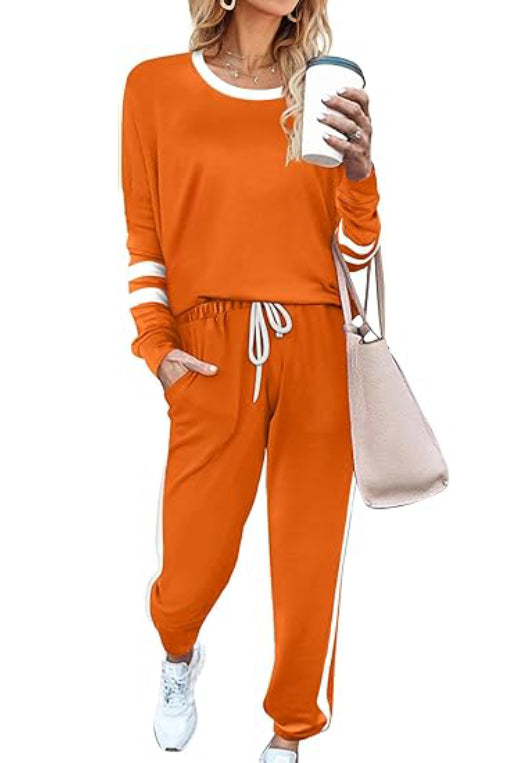 Women's 2 Piece Striped Sweatsuit