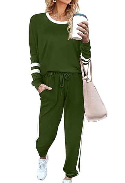 Women's 2 Piece Striped Sweatsuit