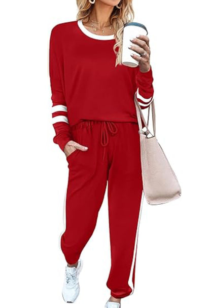 Women's 2 Piece Striped Sweatsuit