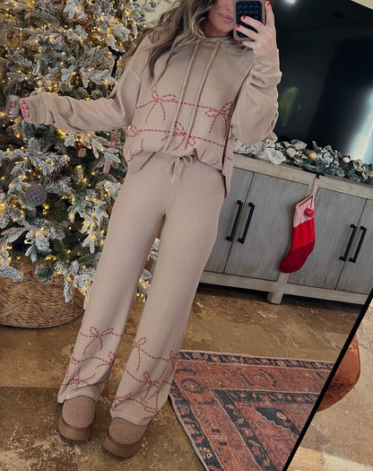 Women's Bow Detail Two Piece Lounge Set