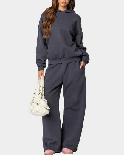 Christmas Sale 50% OFF - Women's Bow Detail Hoodie Sweat Set