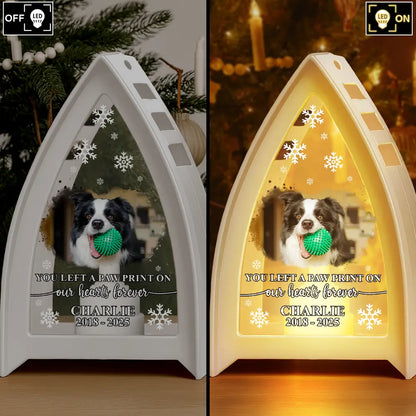 Custom Photo Forever Loved Memorial Dog Cat - Personalized Tabletop Lantern Light