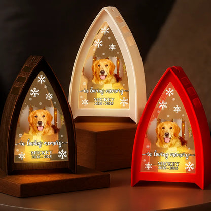 Custom Photo Forever Loved Memorial Dog Cat - Personalized Tabletop Lantern Light