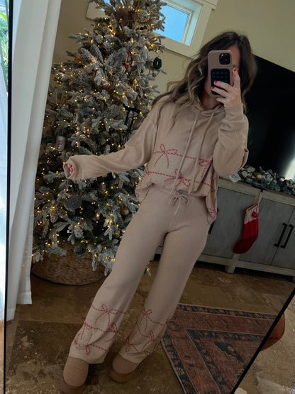 Women's Bow Detail Two Piece Lounge Set