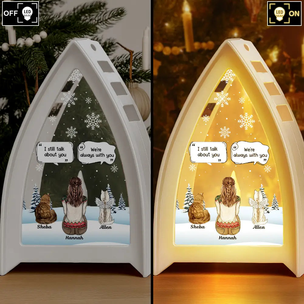 I Miss You Memorial Dog Cat - Personalized Tabletop Lantern Light