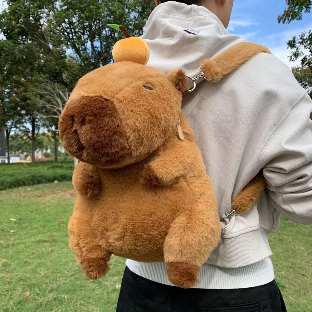 Kawaii Capybara Plush Backpack