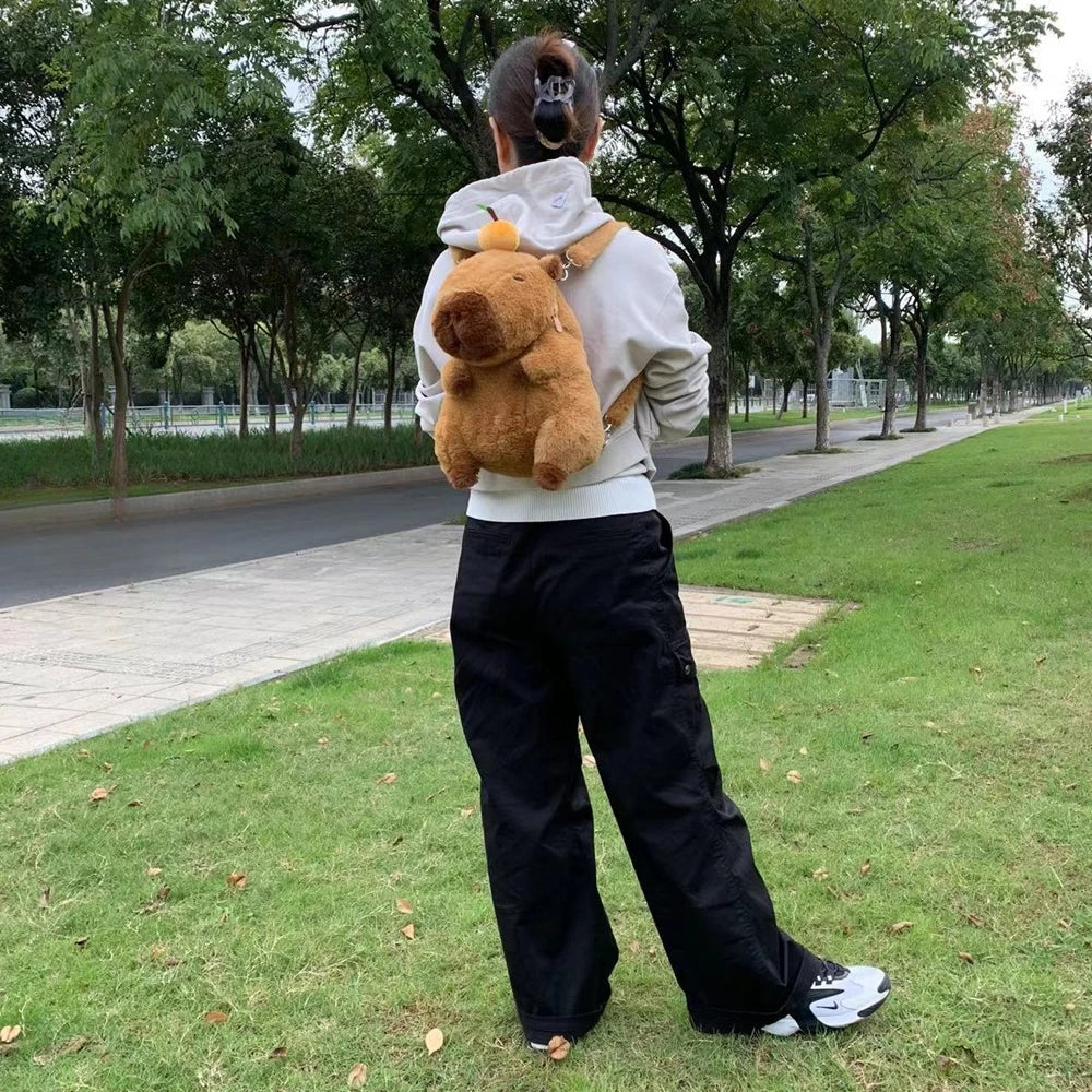 Kawaii Capybara Plush Backpack