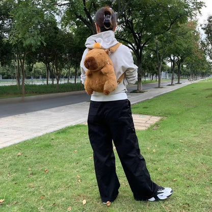 Kawaii Capybara Plush Backpack
