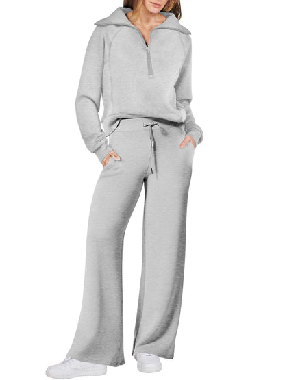 Christmas Sale 50% OFF - Women's Navy Collar Half Zip Suit