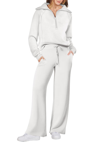 Christmas Sale 50% OFF - Women's Navy Collar Half Zip Suit